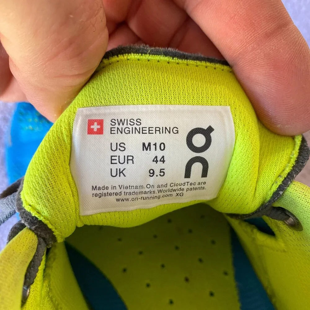 On Running Cloudflow Men’s Running Shoes – Blue/Neon Yellow (Size 10 US / 44 EU) - Picture 4 of 7